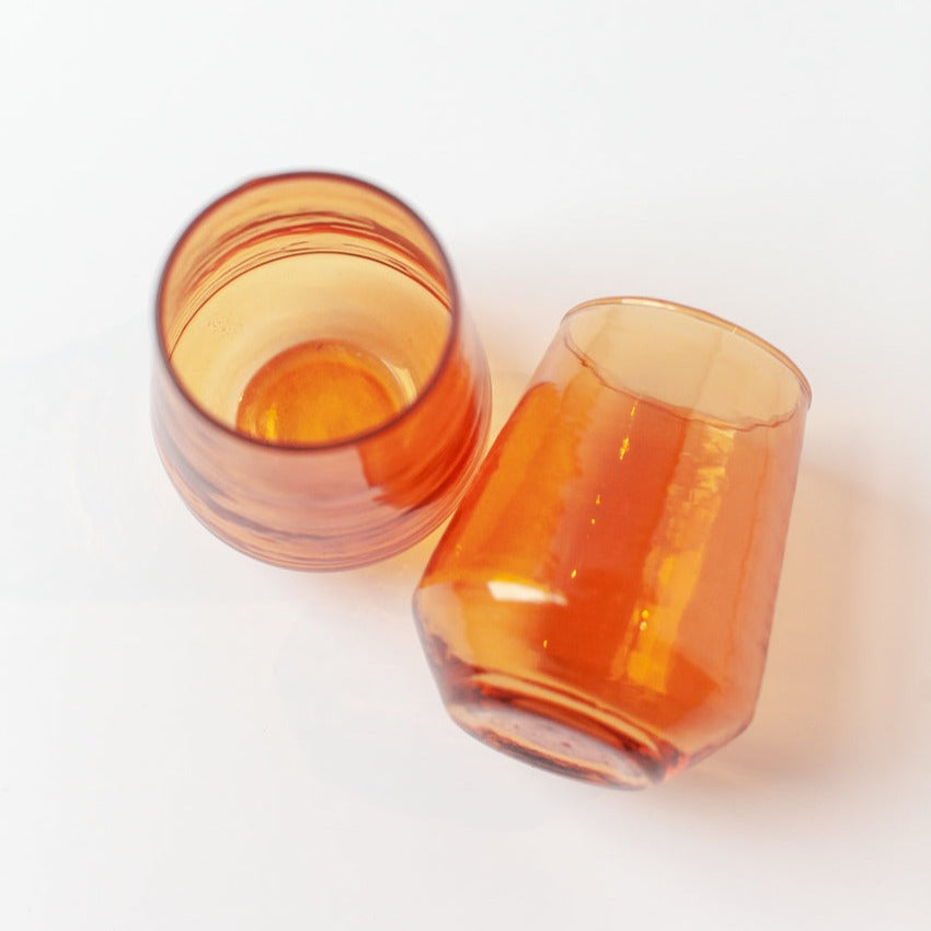 Handblown Glass Tumbler (set of 4) - Amber