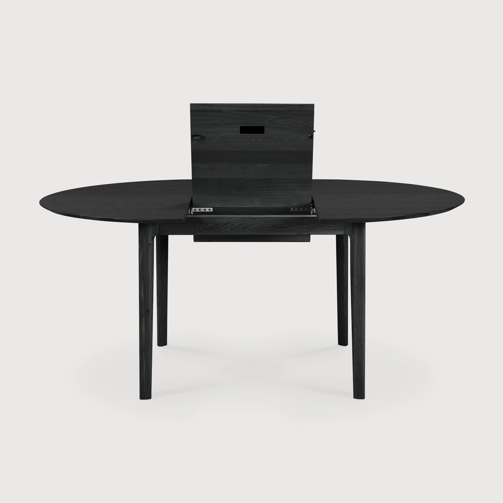Bok Extendable Round Dining Table - Black Oak