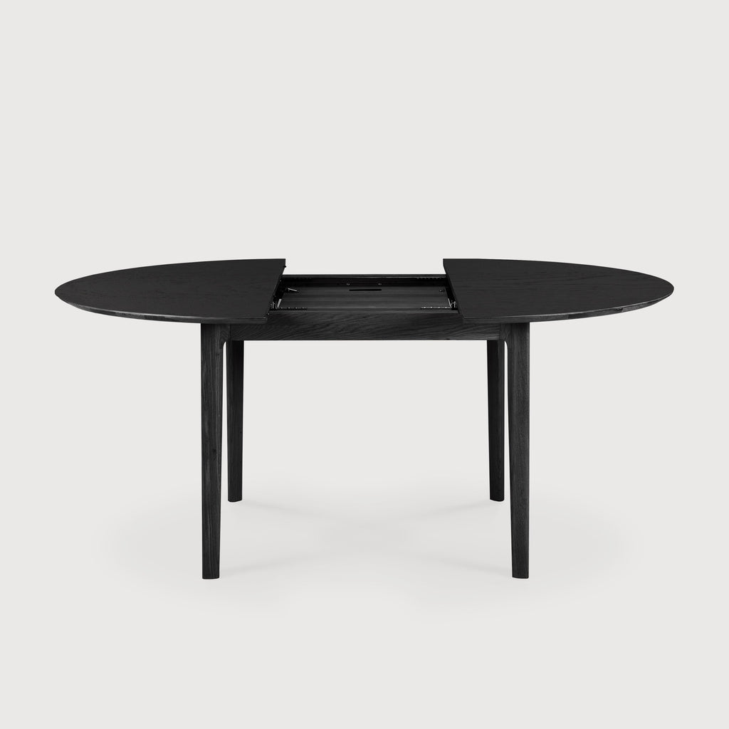 Bok Extendable Round Dining Table - Black Oak