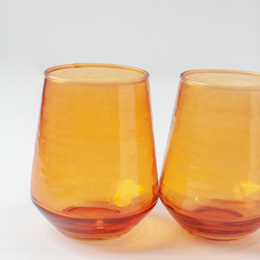 Handblown Glass Tumbler (set of 4) - Amber