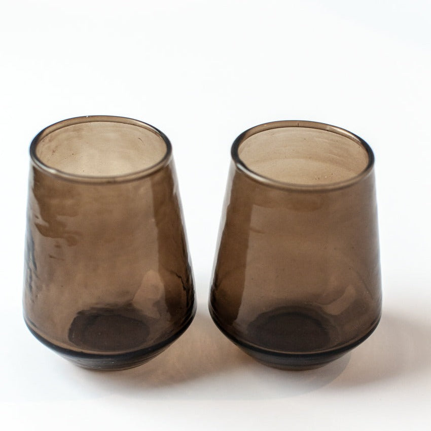 Handblown Glass Tumbler (set of 4) -  Smoke