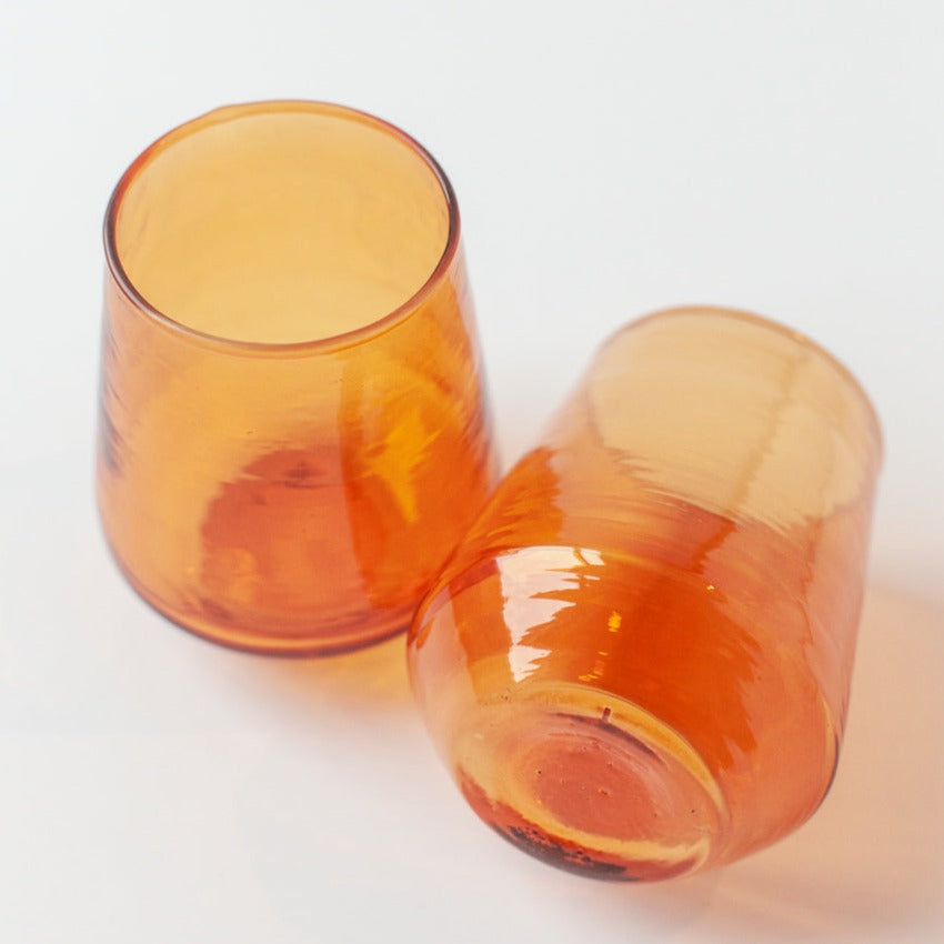 Handblown Glass Tumbler (set of 4) - Amber