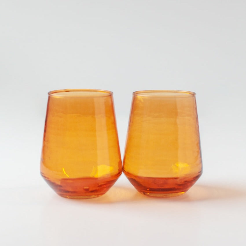 Handblown Glass Tumbler (set of 4) - Amber