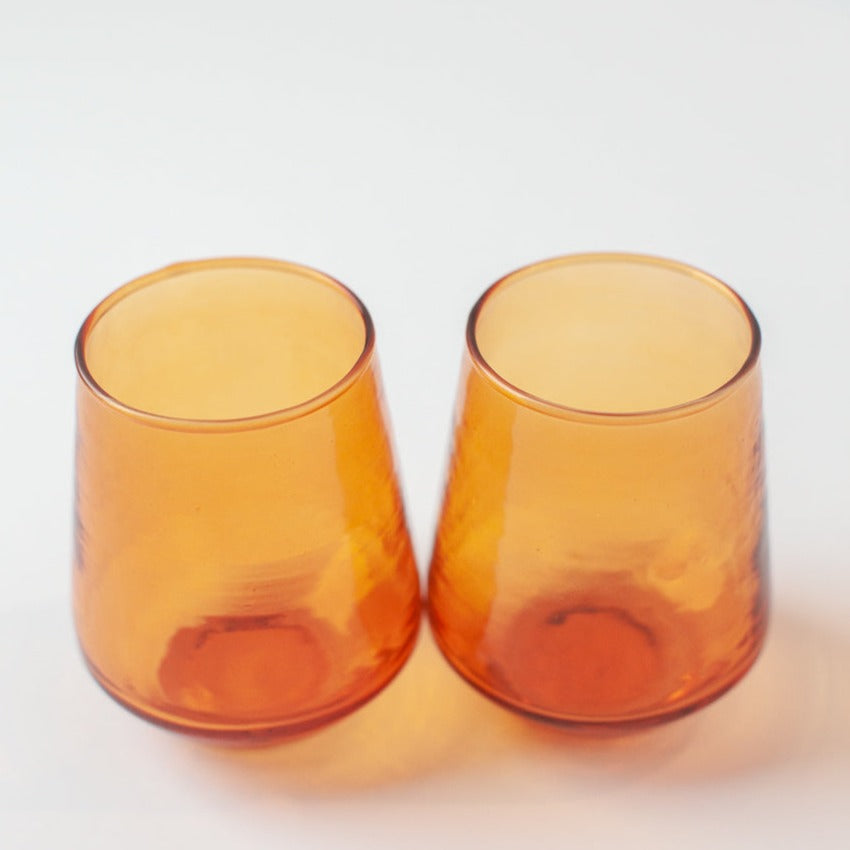 Handblown Glass Tumbler (set of 4) - Amber