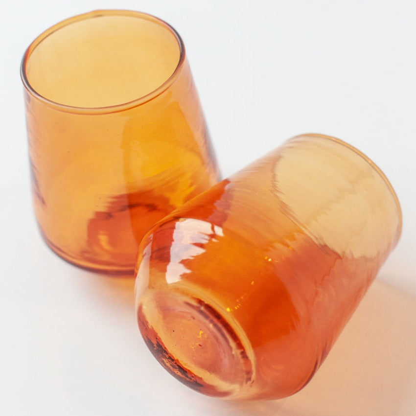 Handblown Glass Tumbler (set of 4) - Amber
