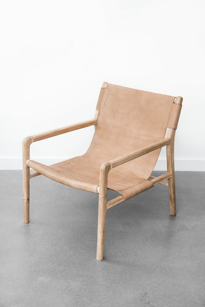 Leather Sling Lounge Chair - Saffron + Poe