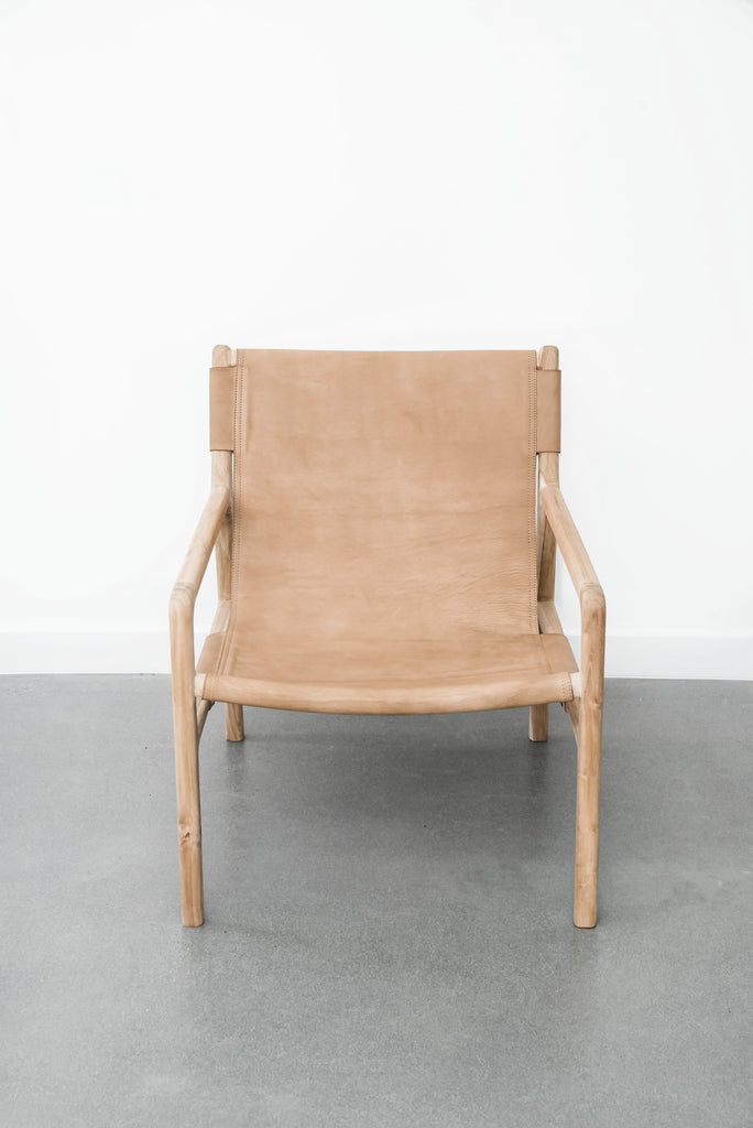 Leather Sling Lounge Chair - Saffron + Poe