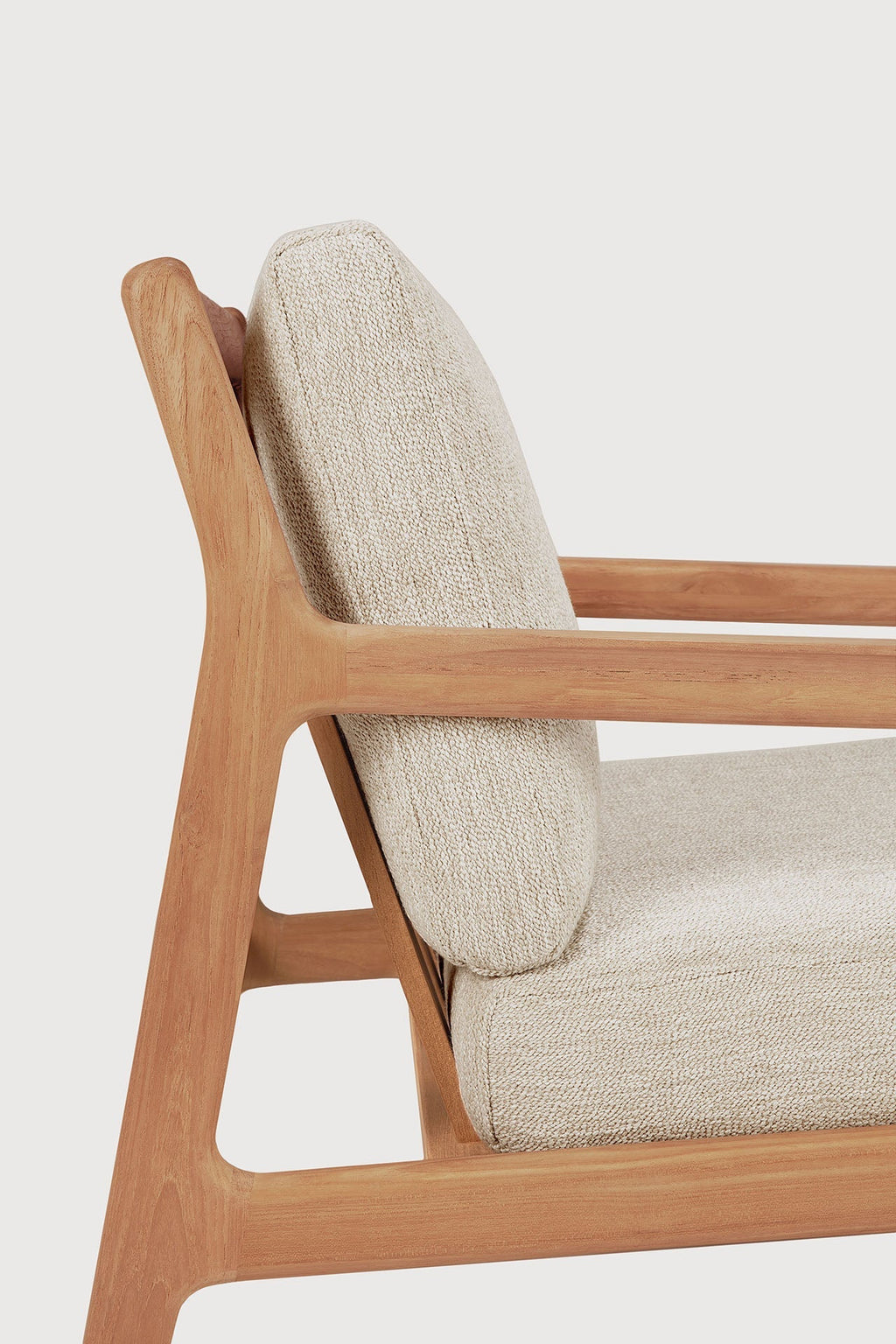 Jack Outdoor Lounge Chair solid teak with organic curves for stylish outdoor relaxation