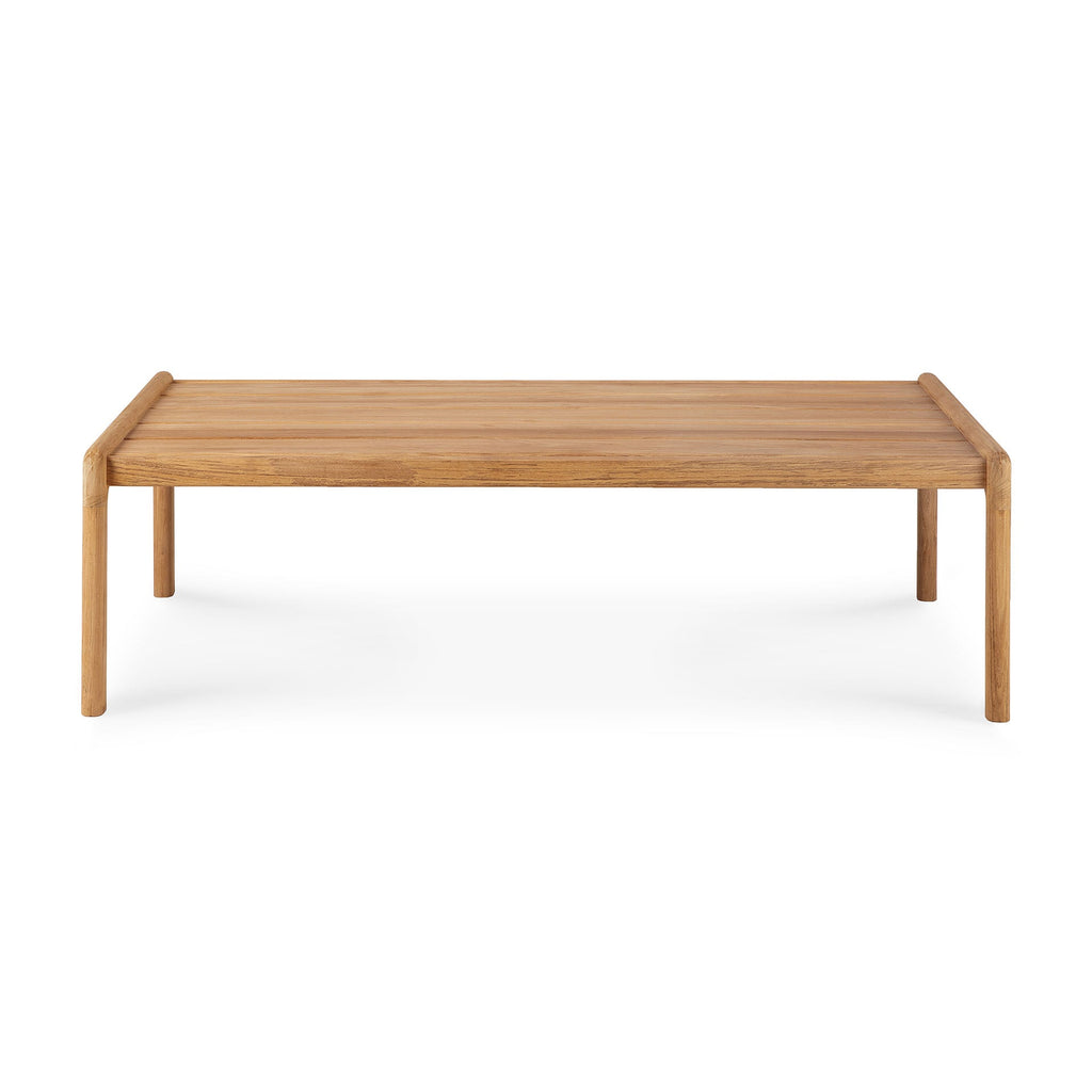 Jack Outdoor Coffee Table made of solid teak with subtle curves and timeless design for outdoor use