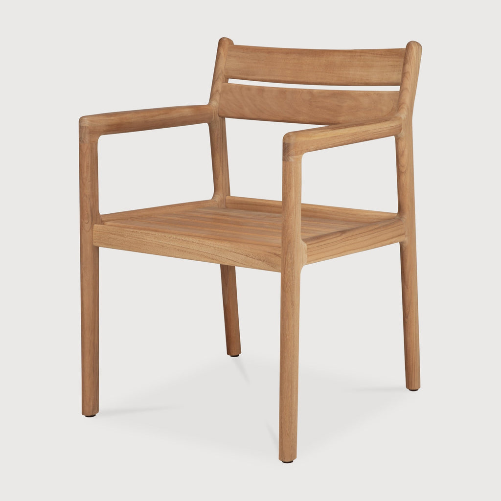 Jack Outdoor Dining Chair made of solid teak with elegant curved design for outdoor dining