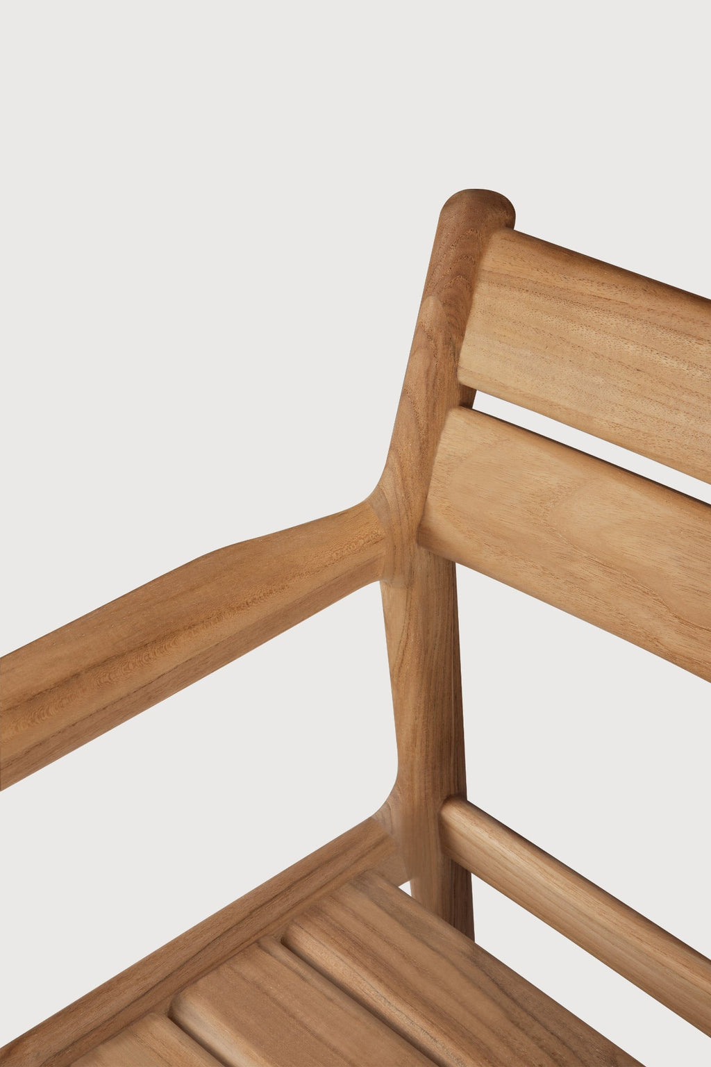 Jack Outdoor Dining Chair made from solid teak with curved design for stylish outdoor dining