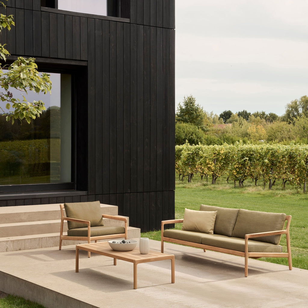 Jack Outdoor Sofa 2 seat solid teak curved design for stylish outdoor seating