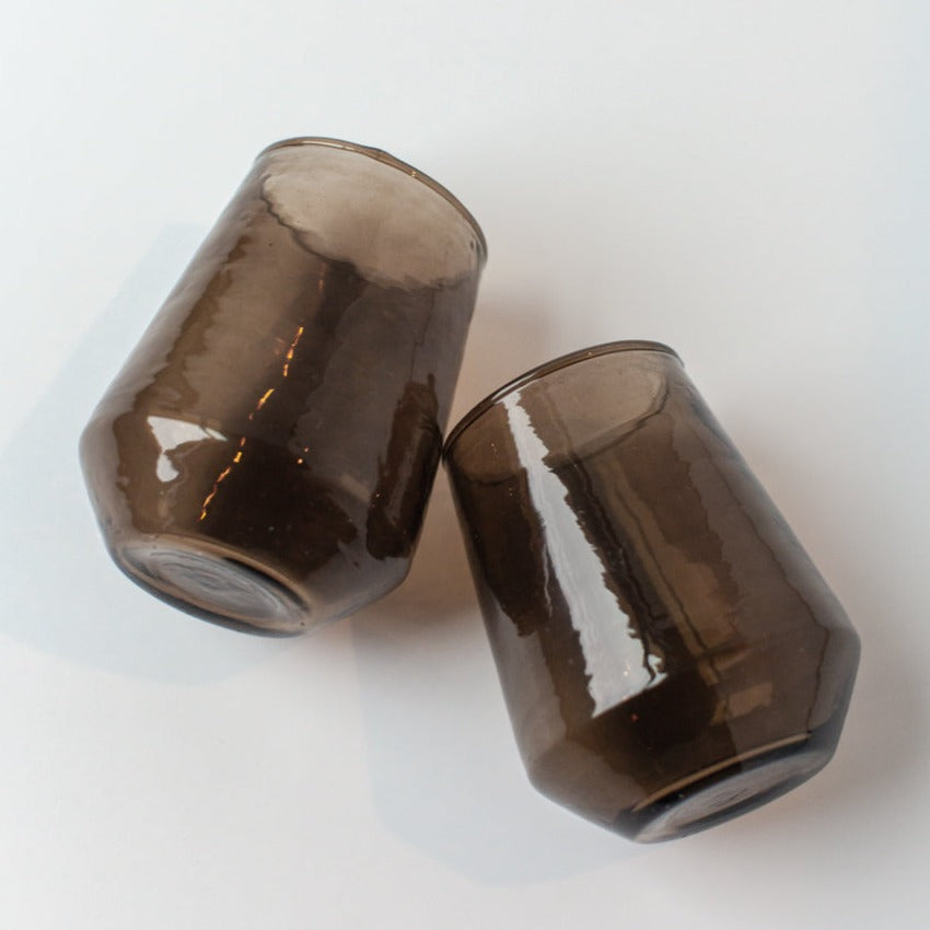 Handblown Glass Tumbler (set of 4) -  Smoke