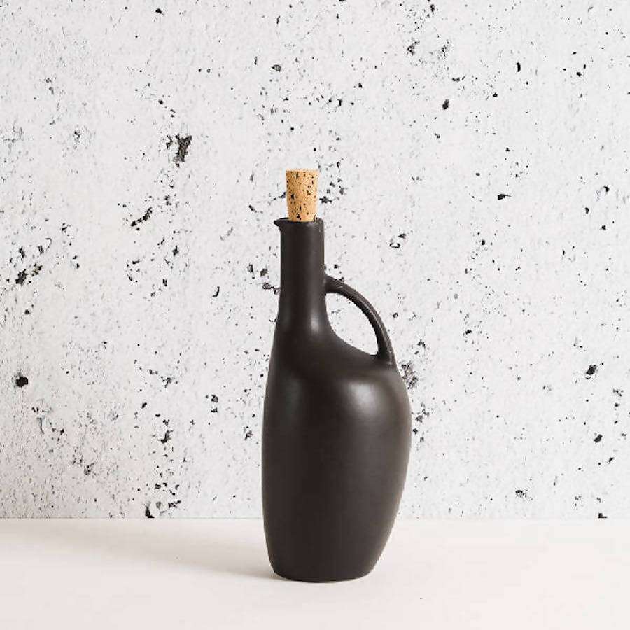 Handmade stoneware olive oil bottle Canard with sculptural duck-inspired design