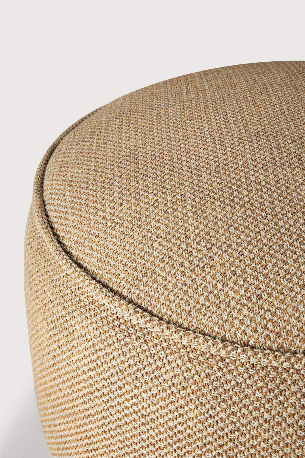 Donut outdoor pouf with check fabric and weather-proof design for indoor and outdoor use