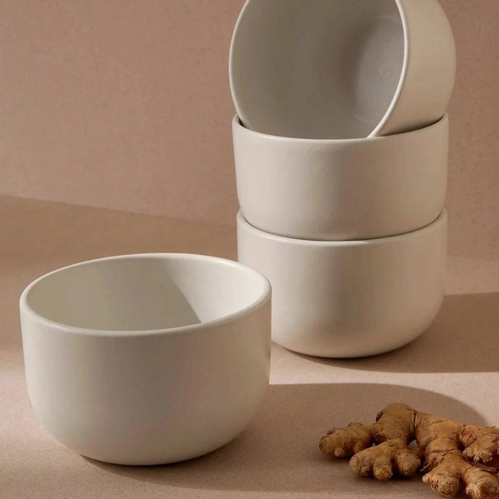 Tunisian 12pc dinnerware set featuring handmade stoneware dinner plate, side plate, and bowl with artisan details