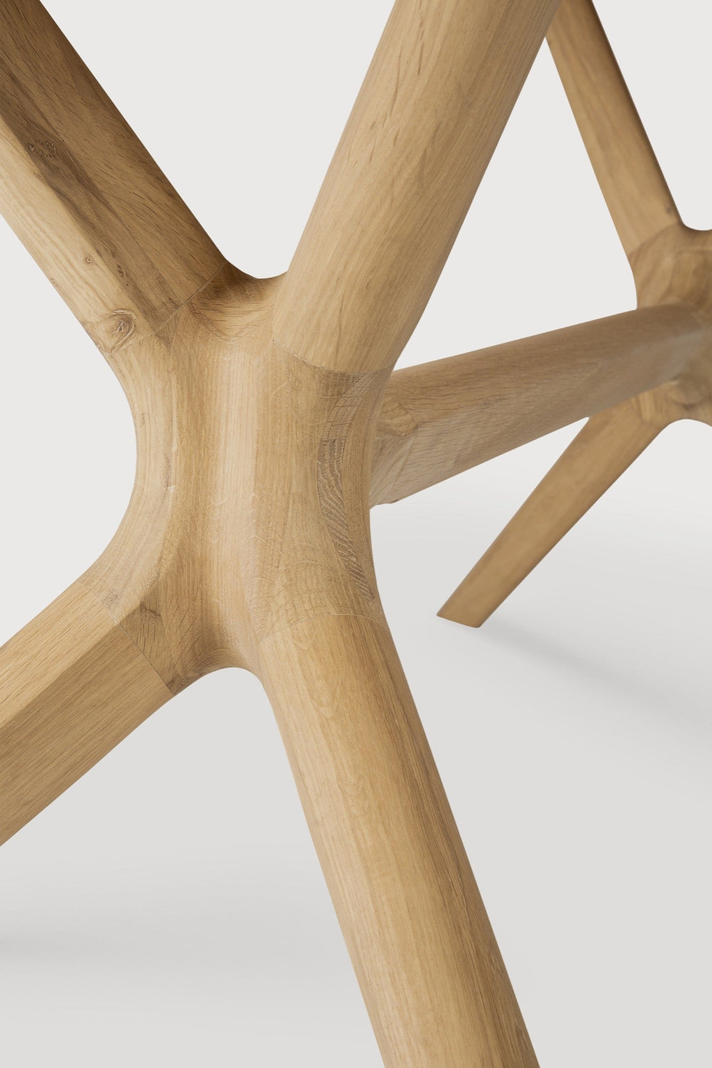 Modern X Dining Table in European white oak with seamless base and oiled finish