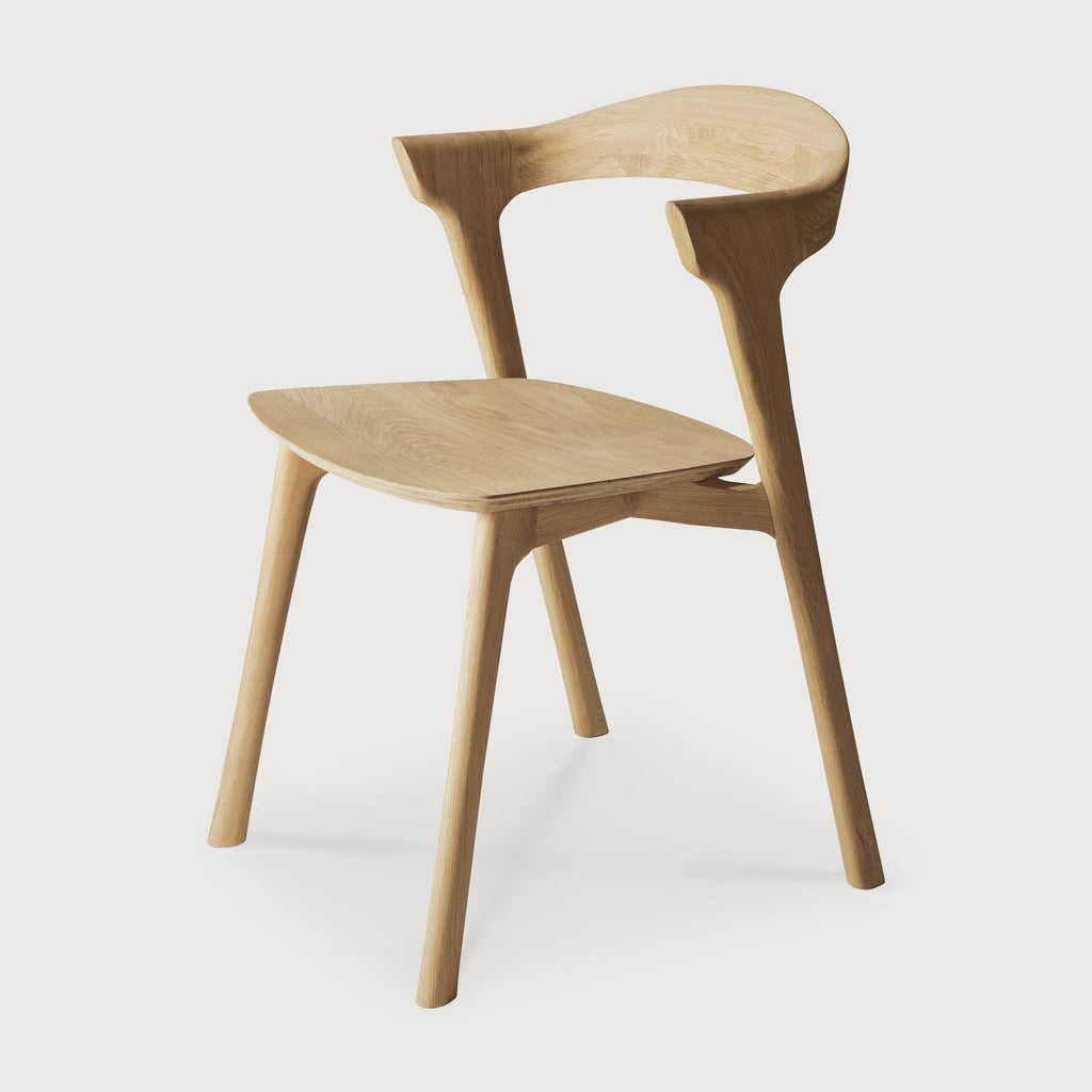 Bok Dining Chair in solid European White Oak with contoured frame and oiled finish