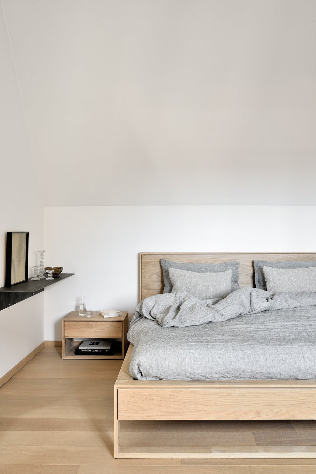 Nordic Bedside Table in oak with soft-close drawer and minimalist Scandinavian design