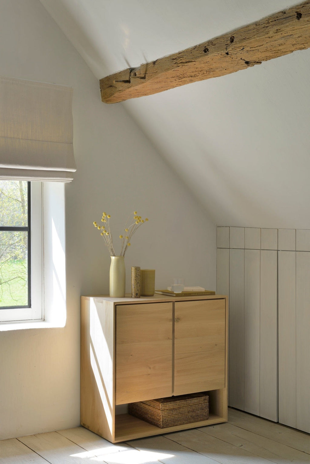 Nordic Sideboard in white oak with minimalist Scandinavian design and spacious storage
