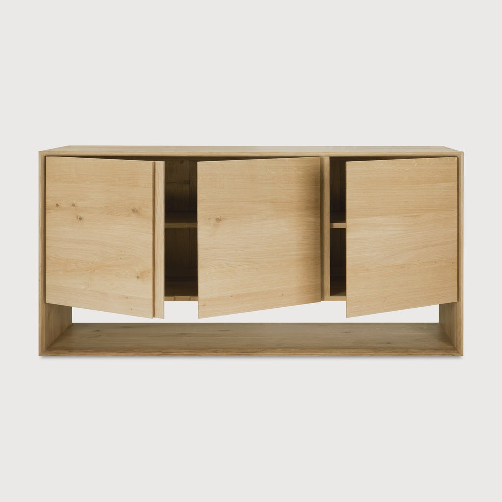 Nordic sideboard in white oak with minimalist Scandinavian design and spacious storage