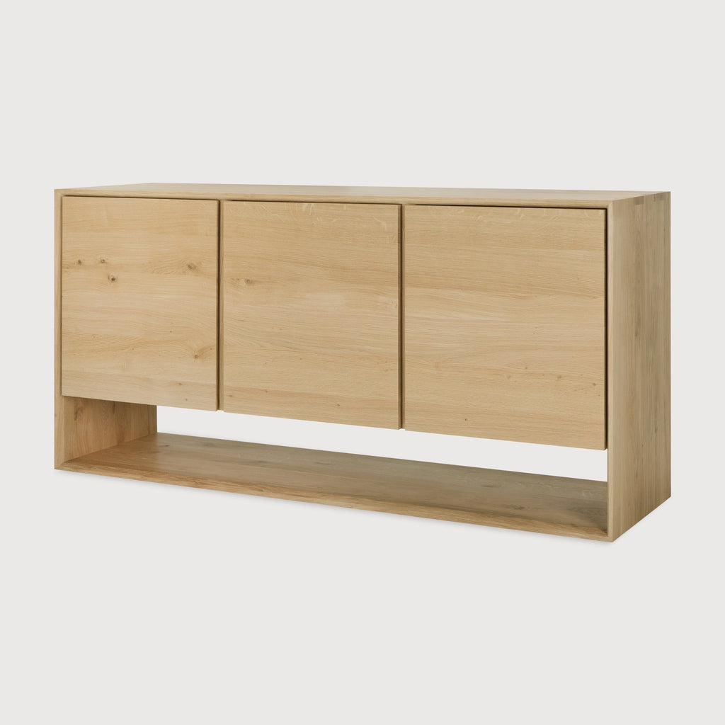 Nordic sideboard in white oak with minimalist Scandinavian design and spacious storage