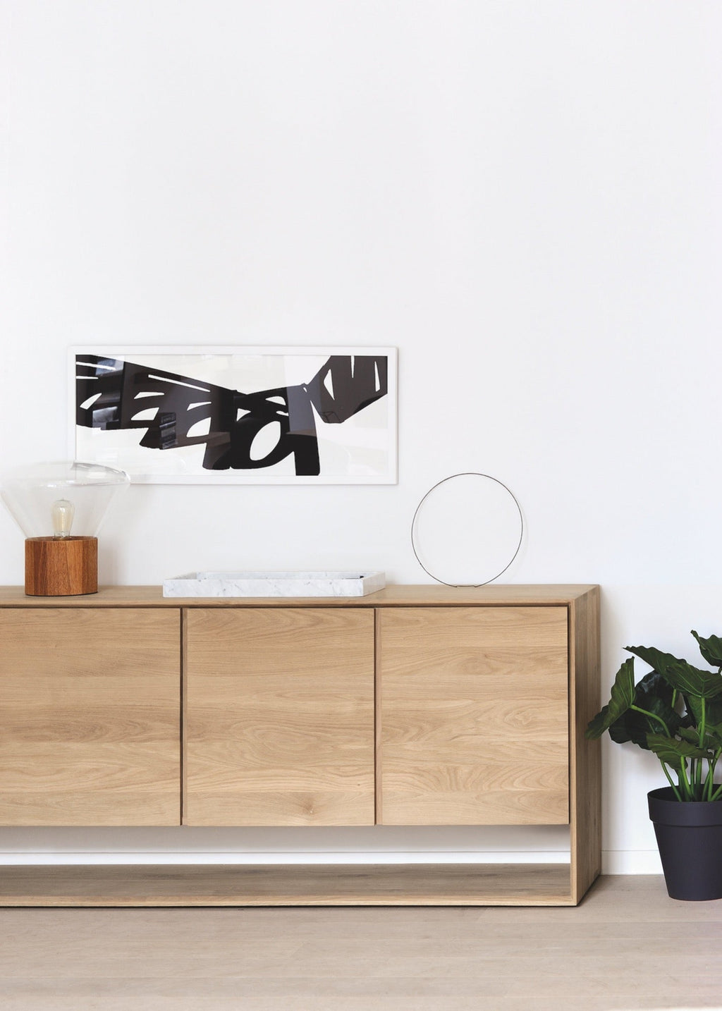 Nordic Sideboard in white oak with minimalist Scandinavian design and spacious storage
