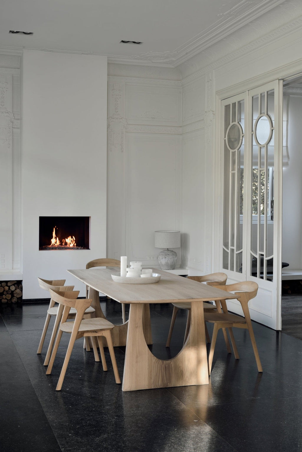 Bok Dining Chair in white oak with contoured frame and clean lines