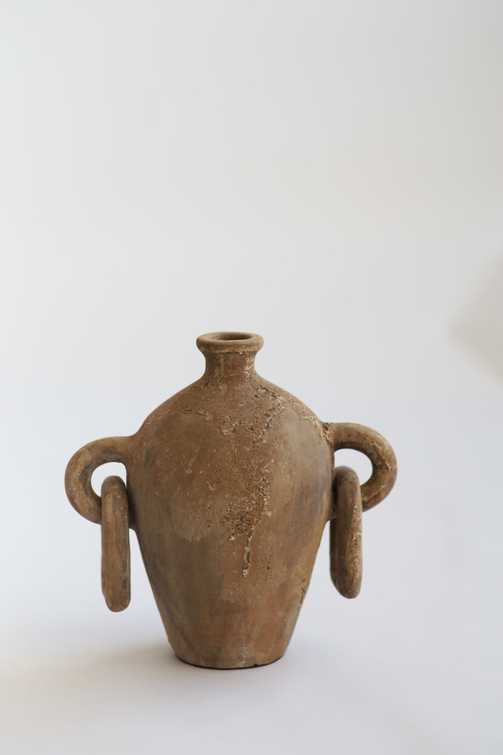 Handcrafted Indah Vessel made of terracotta with vintage-inspired finish and natural earthy tones from Indonesia