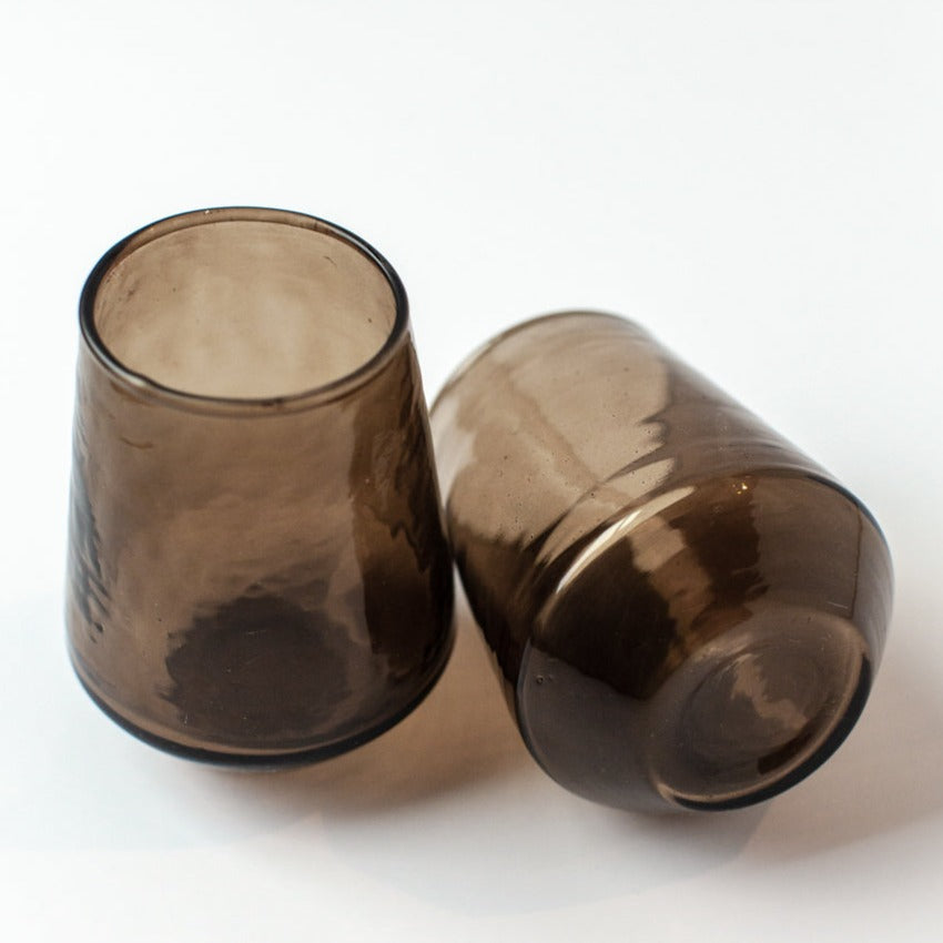 Handblown Glass Tumbler (set of 4) -  Smoke