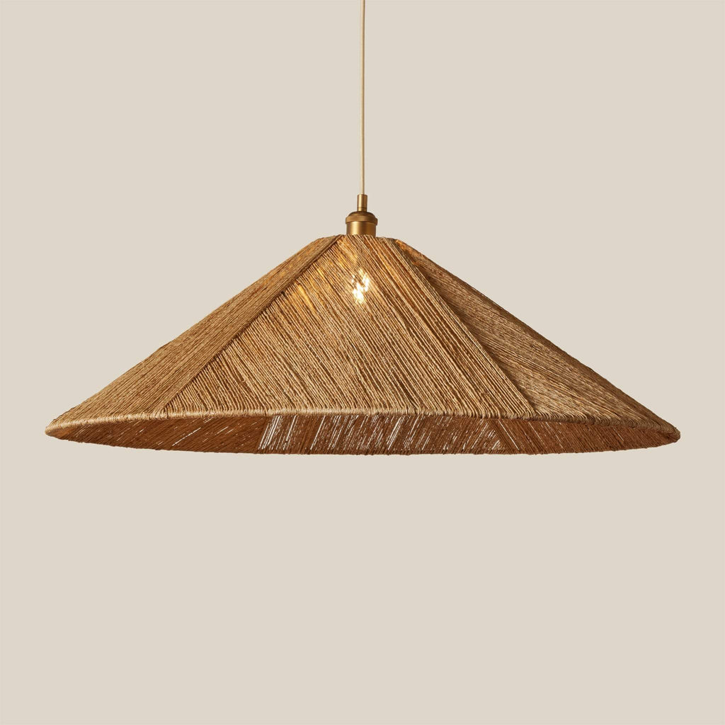 Wooden Alhambra pendant lamp on a beige background