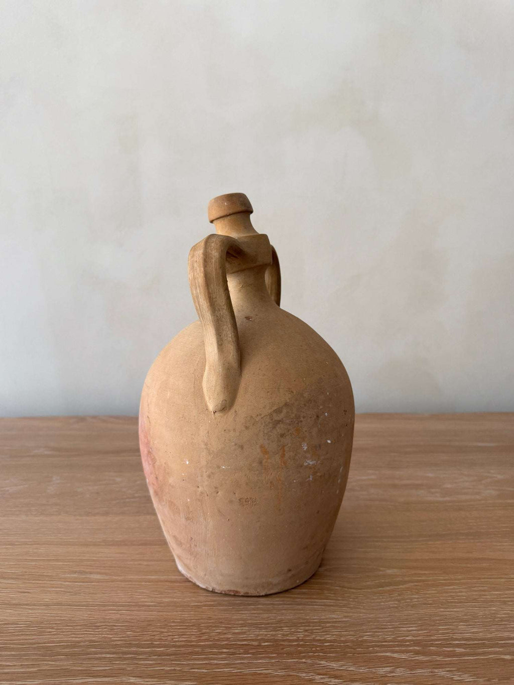 Antique Italian vessel hand-selected in Puglia, rustic century-old wine and olive oil container