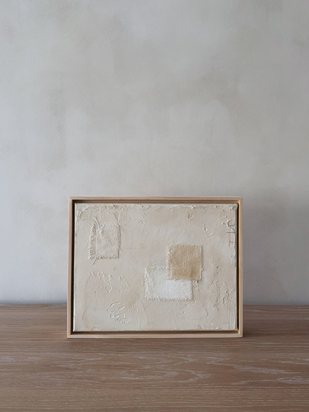 Mini Subdue - No. 02 abstract mixed media art with plaster and linen textures