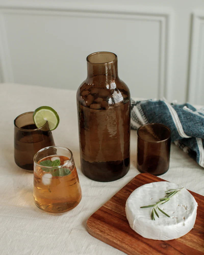 Handblown Carafe Set - Smoke