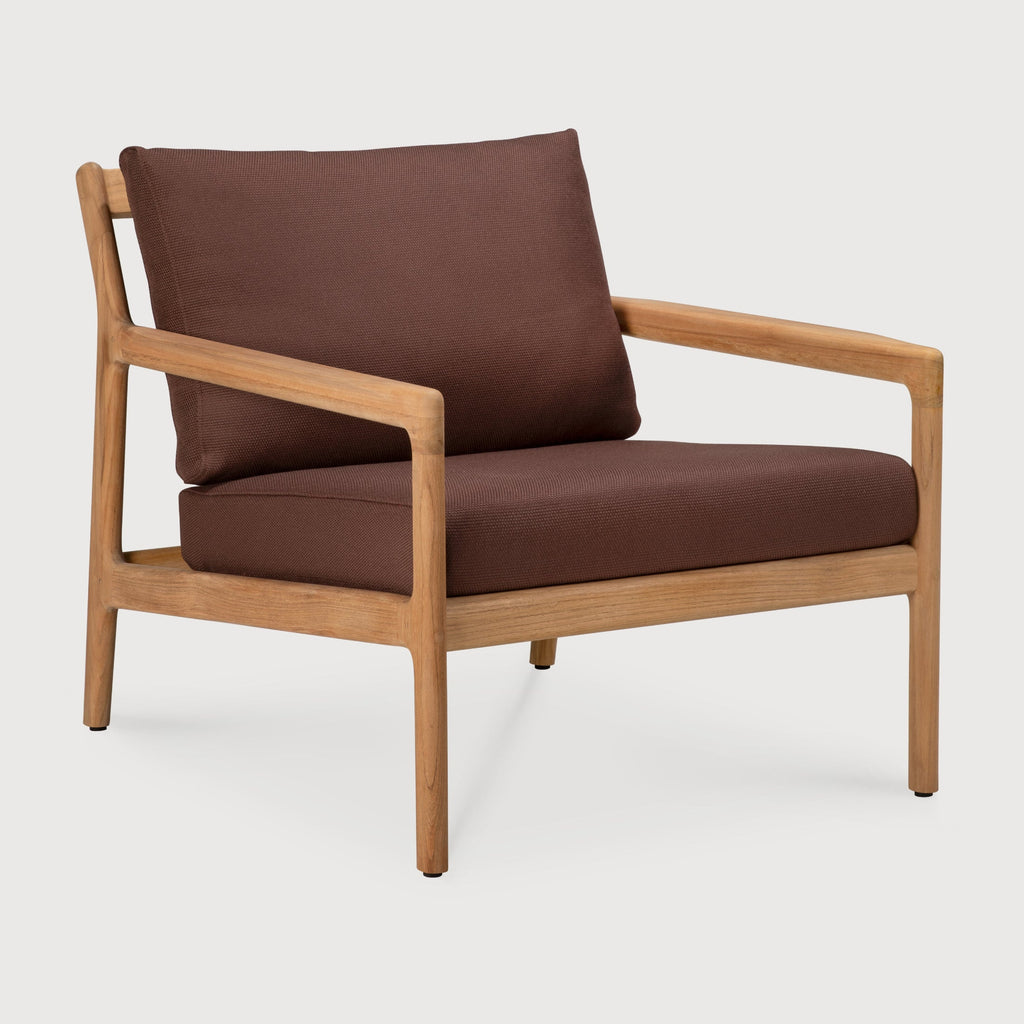 Jack Outdoor Lounge Chair in solid teak with organic curves for stylish outdoor relaxation