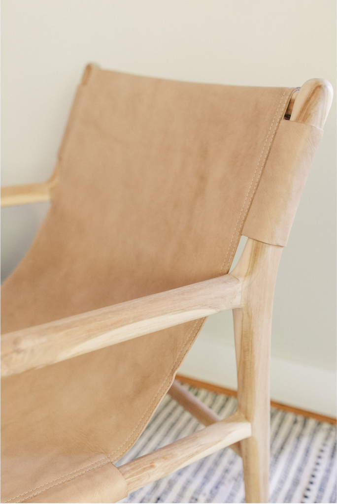 Leather Sling Lounge Chair - Saffron + Poe