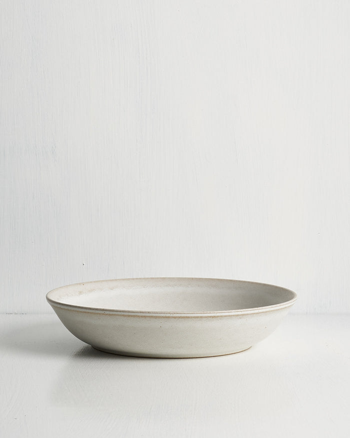 White ceramic Pillar Entry bowl on a light gray background