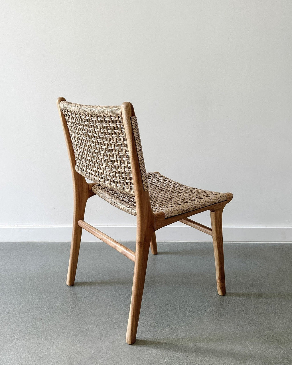 Marin Dining Chair second quality teak frame with faux rattan weave for indoor outdoor use