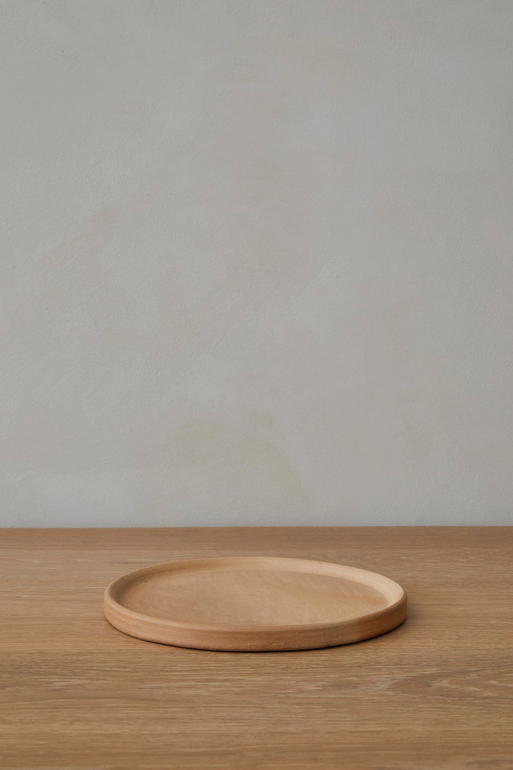 Oaxacan Handmade Ceramic Salad Plate in natural clay with rustic texture and organic shape