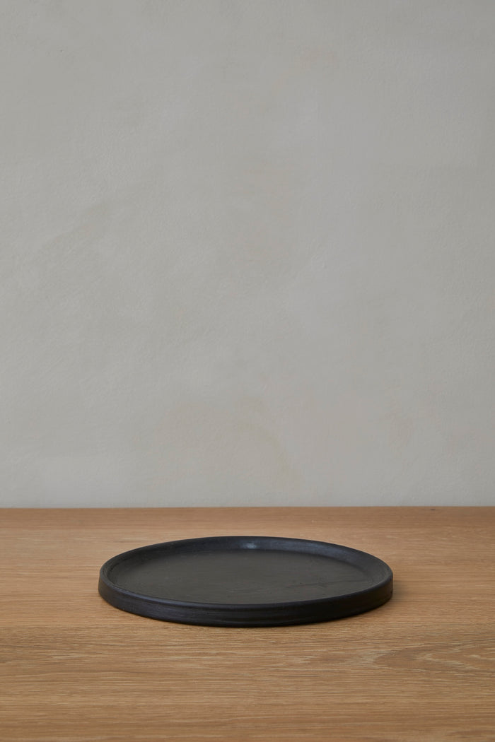 Oaxacan Handmade Ceramic Salad Plate - Black