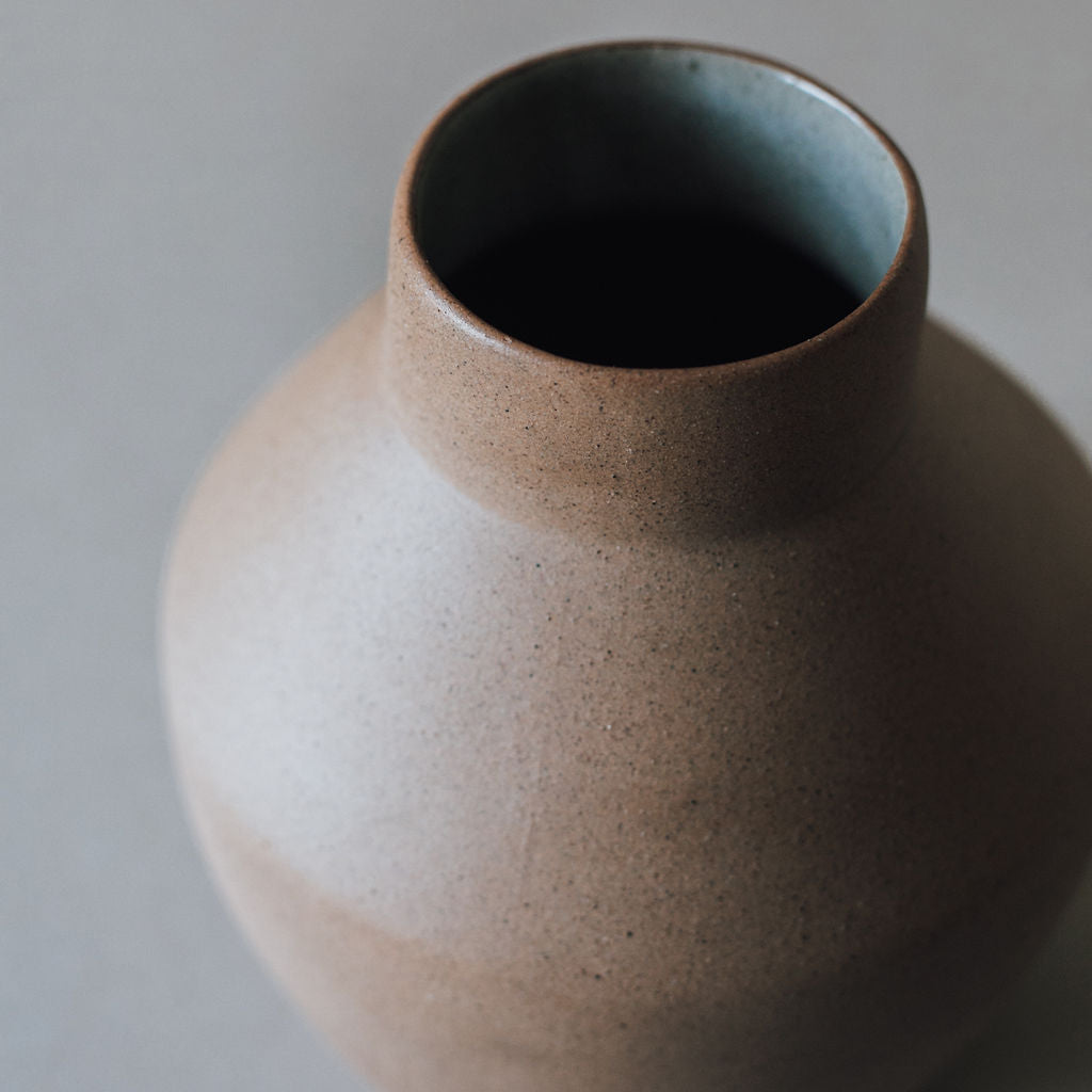 Handcrafted Egeo Vase ceramic with natural earth tones and textured clay finish