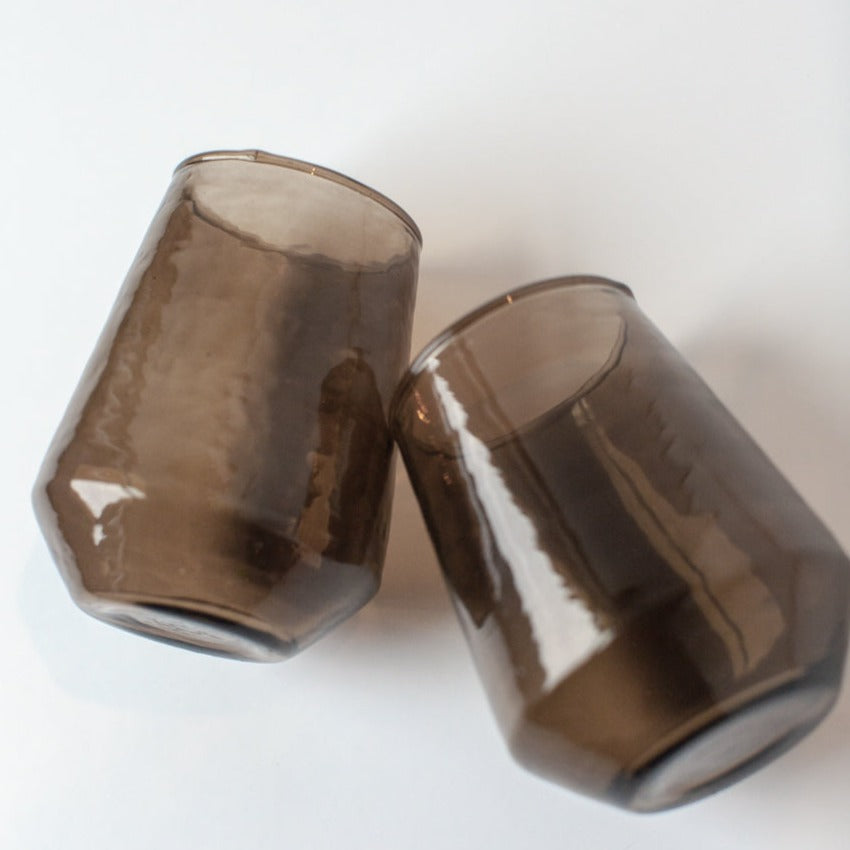 Handblown Glass Tumbler (set of 4) -  Smoke