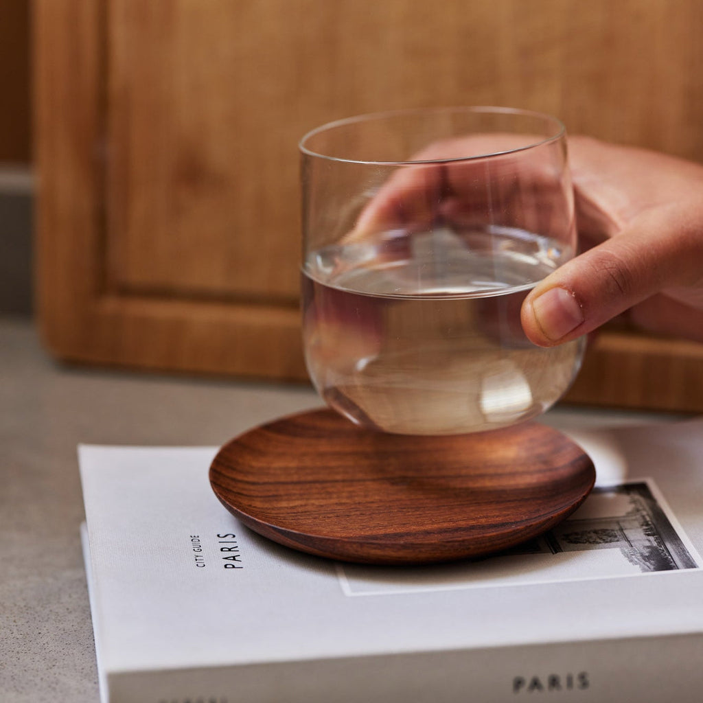 Set of 4 hand-blown borosilicate Short Cremini Tumblers holding 10 oz, durable and lightweight glassware