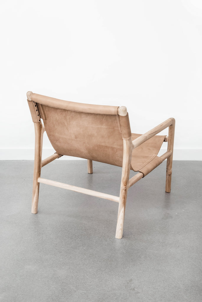 Leather Sling Lounge Chair - Saffron + Poe